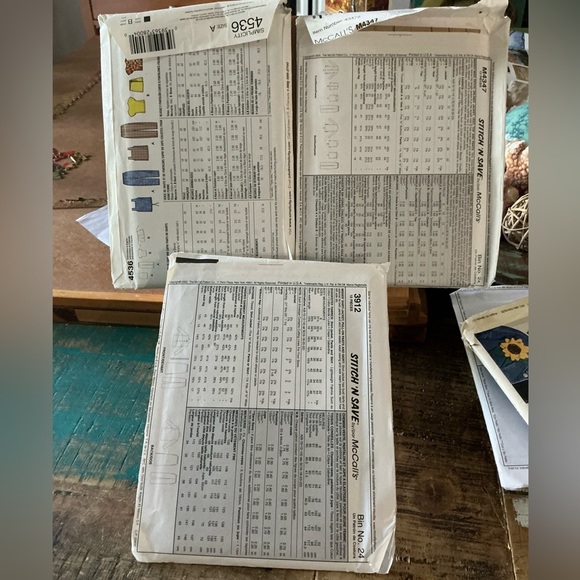 3 Patterns Clothes Never Cut! Easy Stitch 3912 & M4347 & Simplicity 4536 - Picture 2 of 3